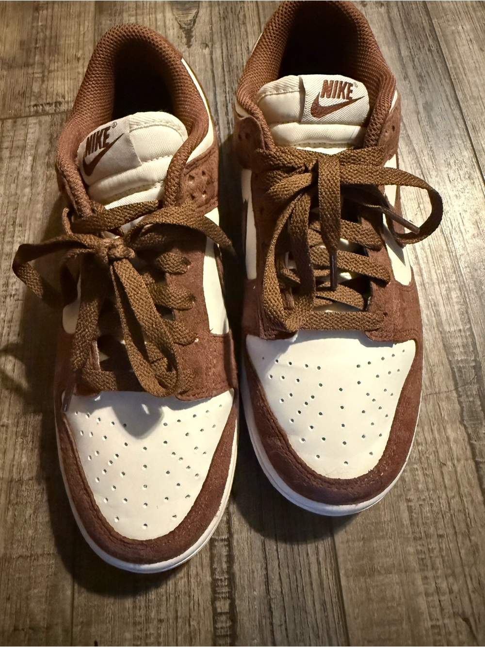 Nike Brown and Cream Low-Top Sneakers